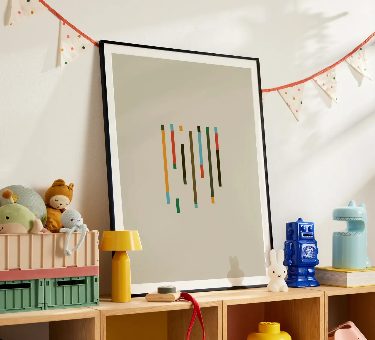 color parallel shape poster con telaio in plastica da comura
