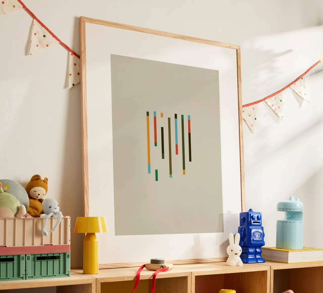 color parallel shape poster con telaio in plastica da comura