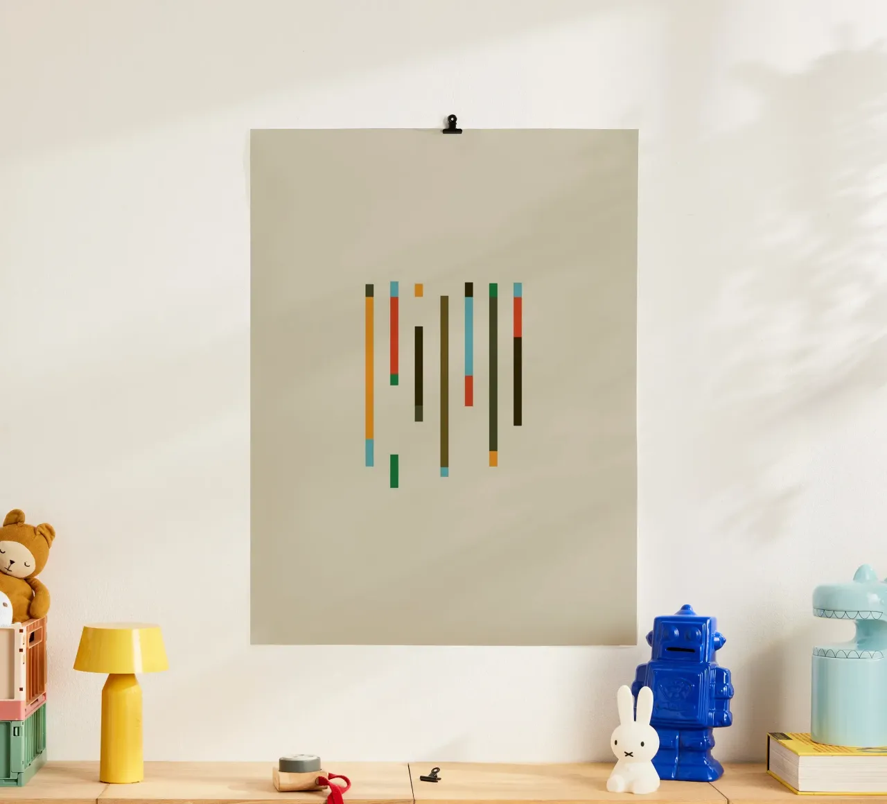 color parallel shape poster con telaio in plastica da comura