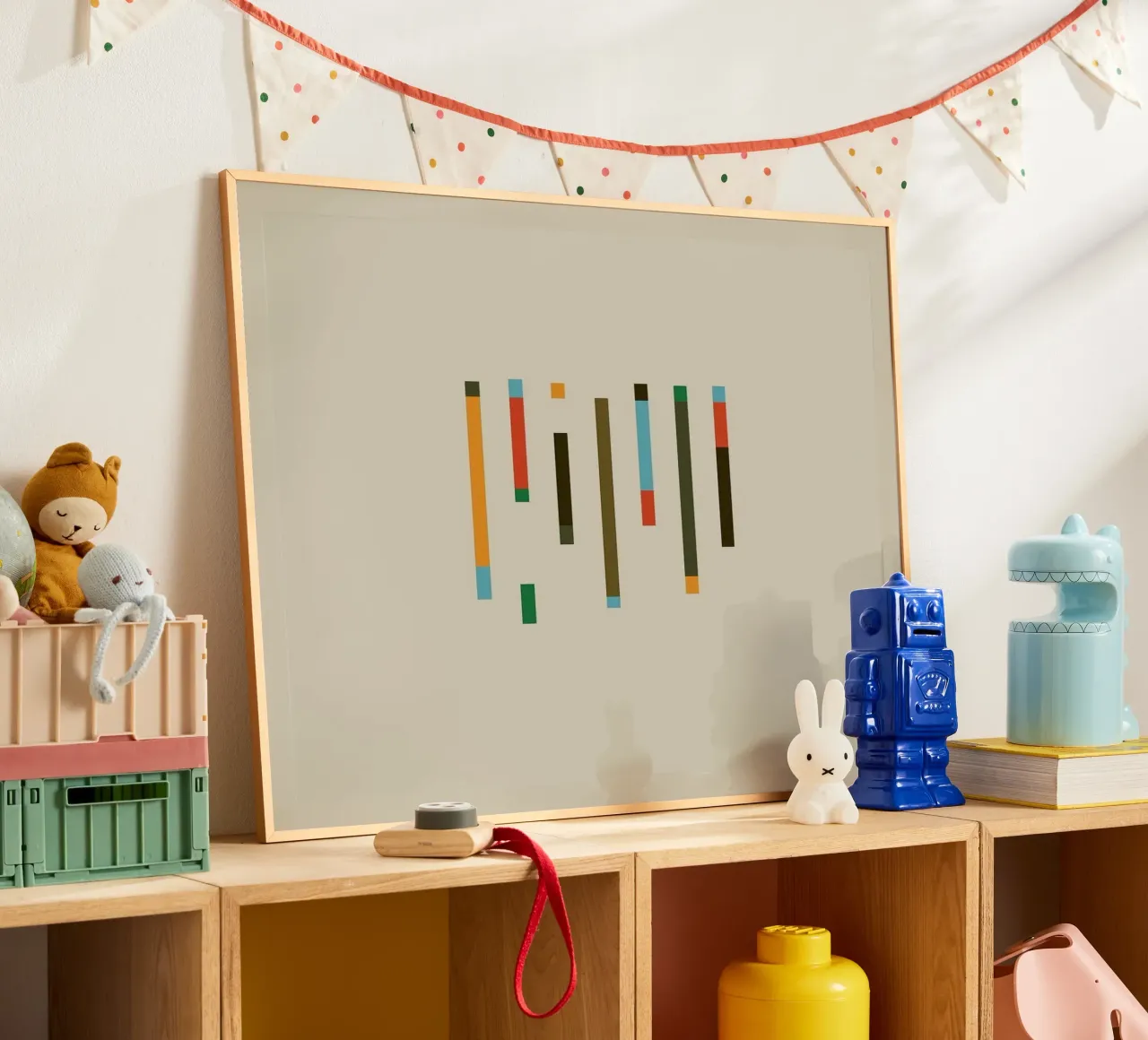 color parallel shape poster con telaio in plastica da comura
