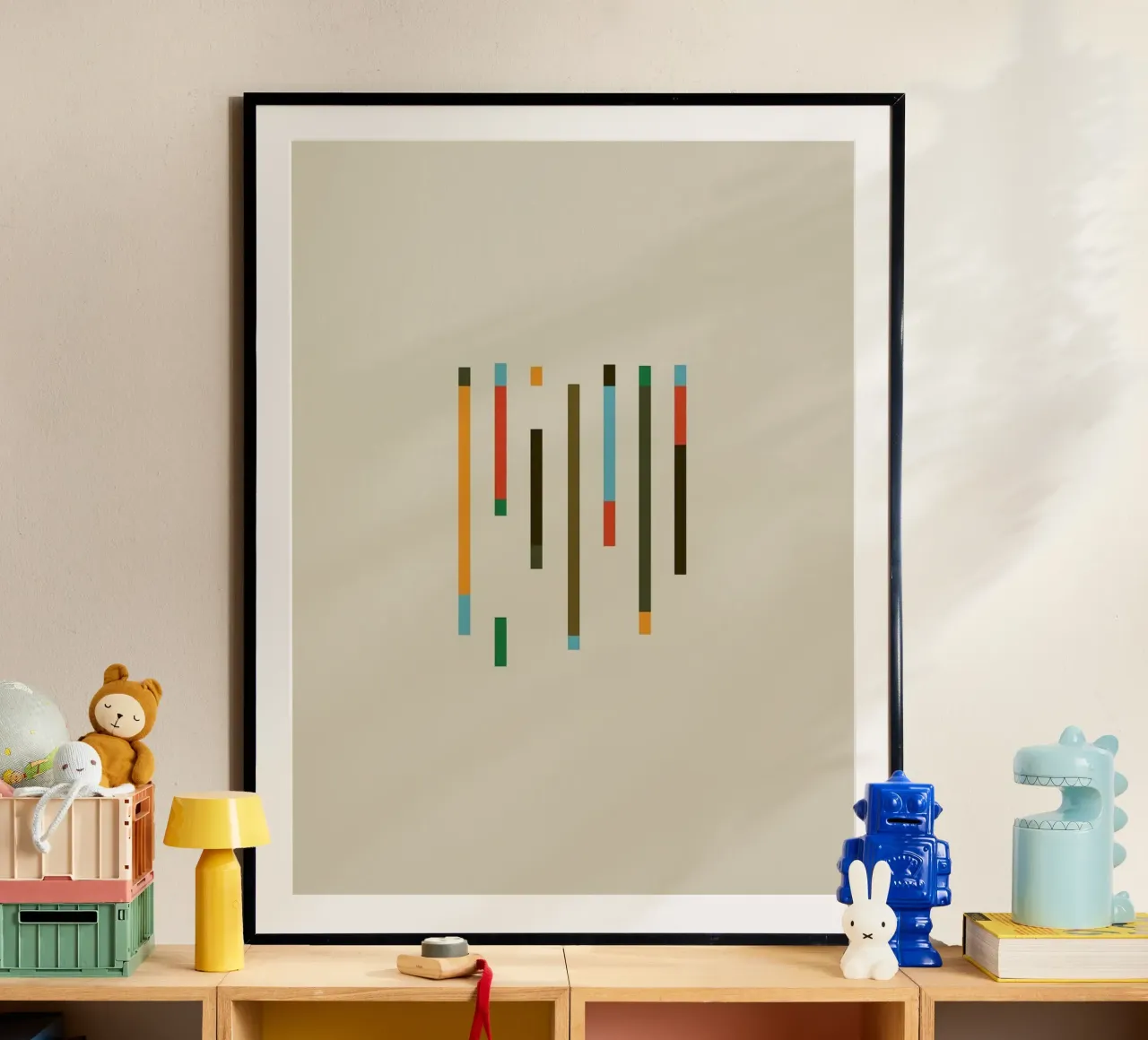 color parallel shape poster con telaio in plastica da comura