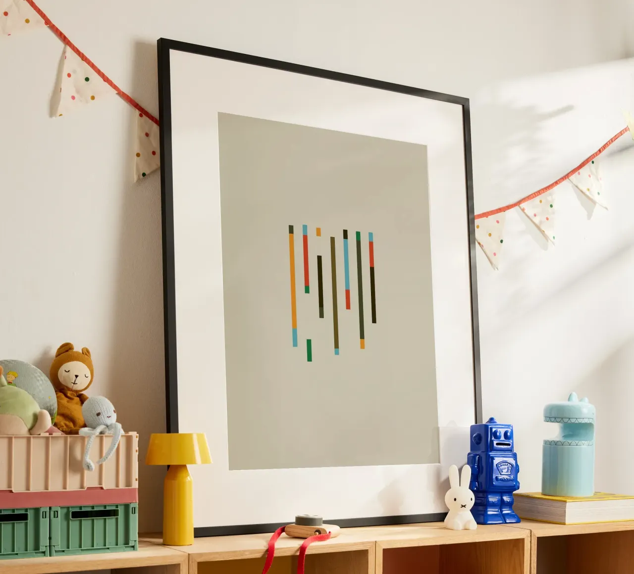 color parallel shape poster con telaio in plastica da comura