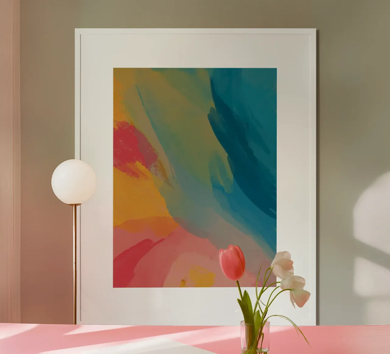 water draw gradient poster con marco de aluminio de comura