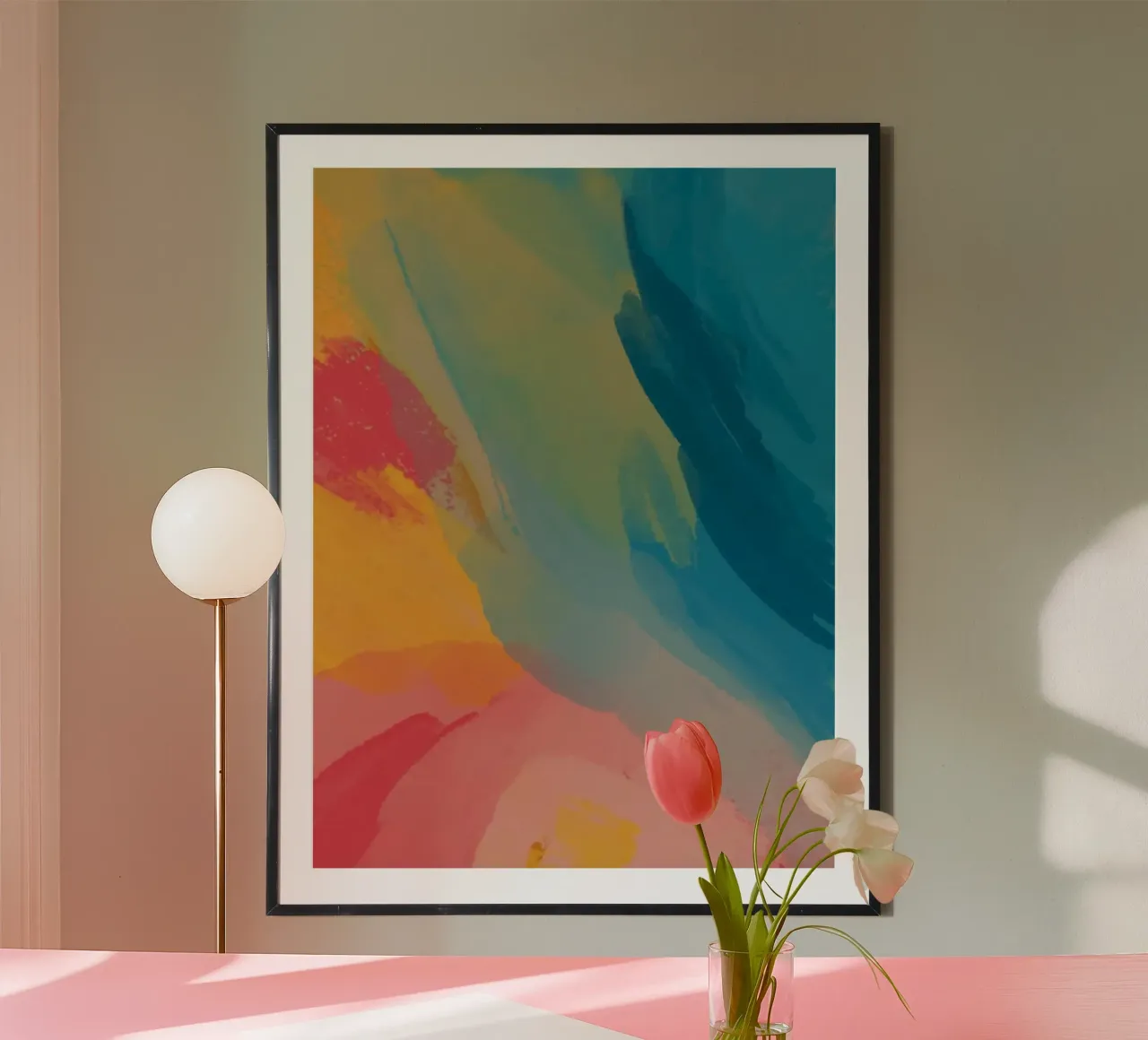 water draw gradient poster con marco de aluminio de comura
