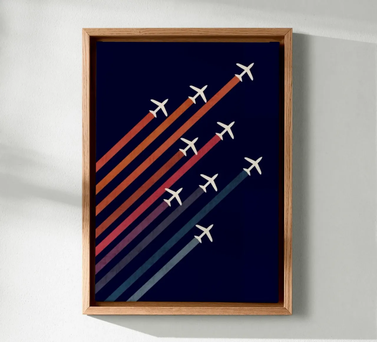parallel plane colorful canvas with Floater frame by Josum