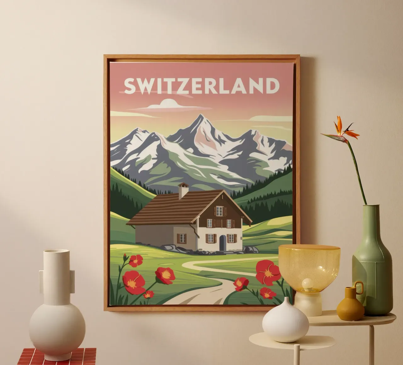 Ritiro vintage in Svizzera tela con Cornice a cassetta da Echo Saber