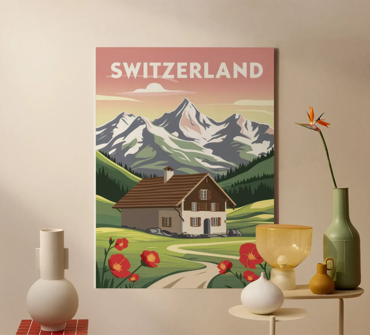 Ritiro vintage in Svizzera tela con Cornice a cassetta da Echo Saber