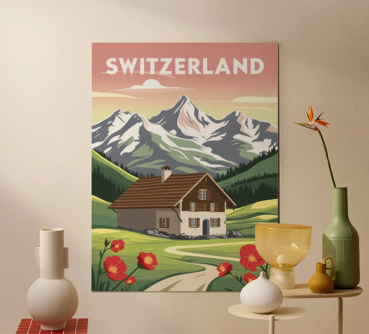 Ritiro vintage in Svizzera poster da Echo Saber