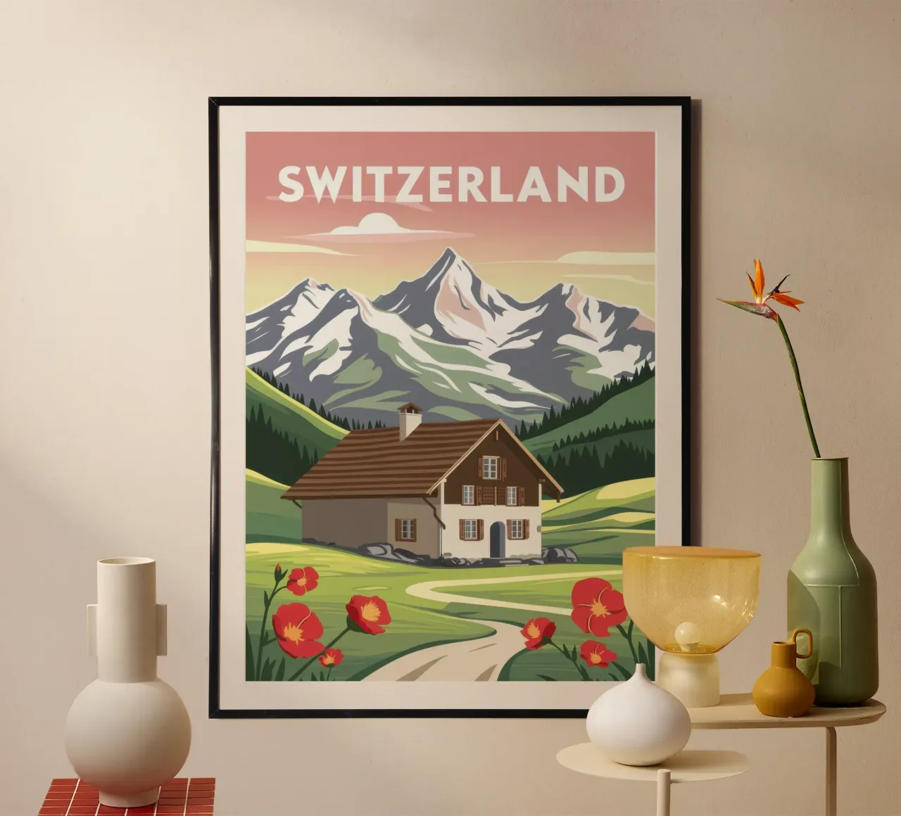 Ritiro vintage in Svizzera poster da Echo Saber