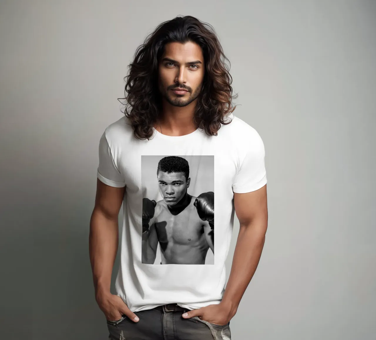Muhammad Ali t-shirt da vintgeseyn
