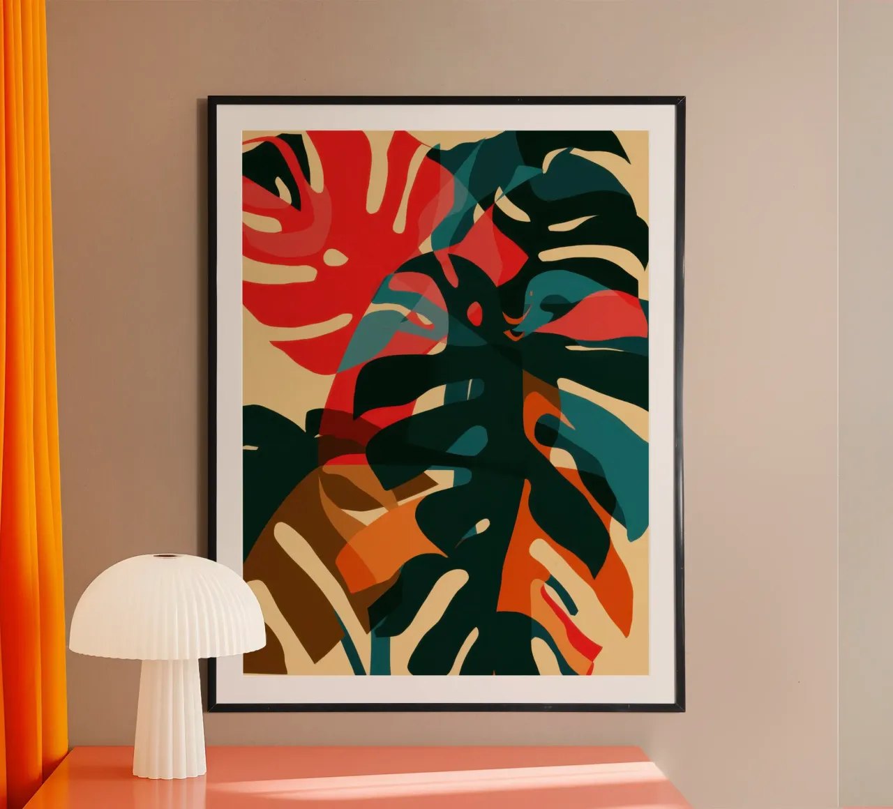 Audacia della Monstera cremisi poster da Orchid Patina
