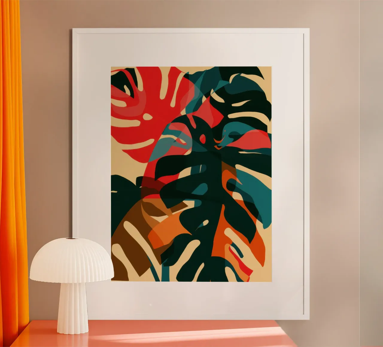 Audacia della Monstera cremisi poster da Orchid Patina