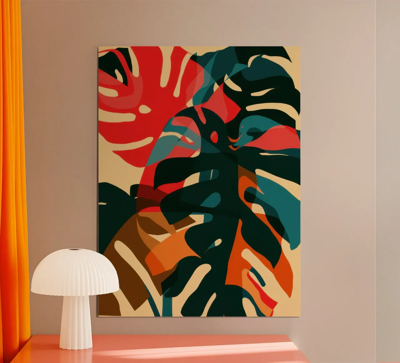 Audacia della Monstera cremisi poster da Orchid Patina