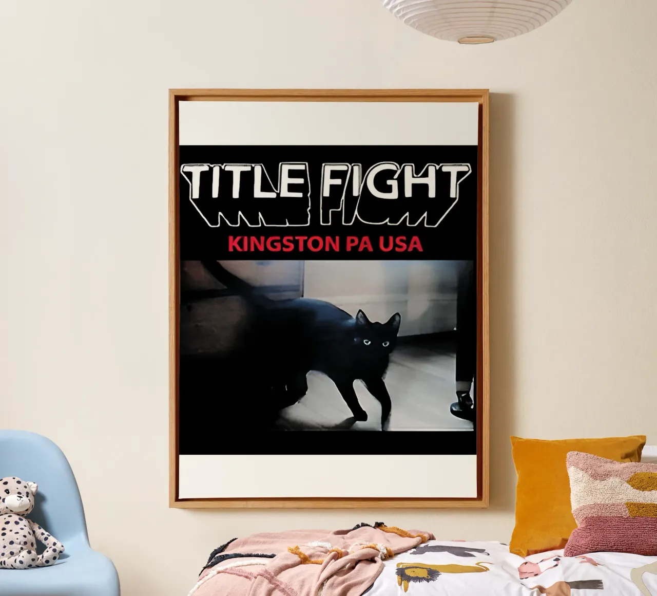 Titolo Combattimento Gatto Nero tela con Cornice a cassetta da Charlotte Martin