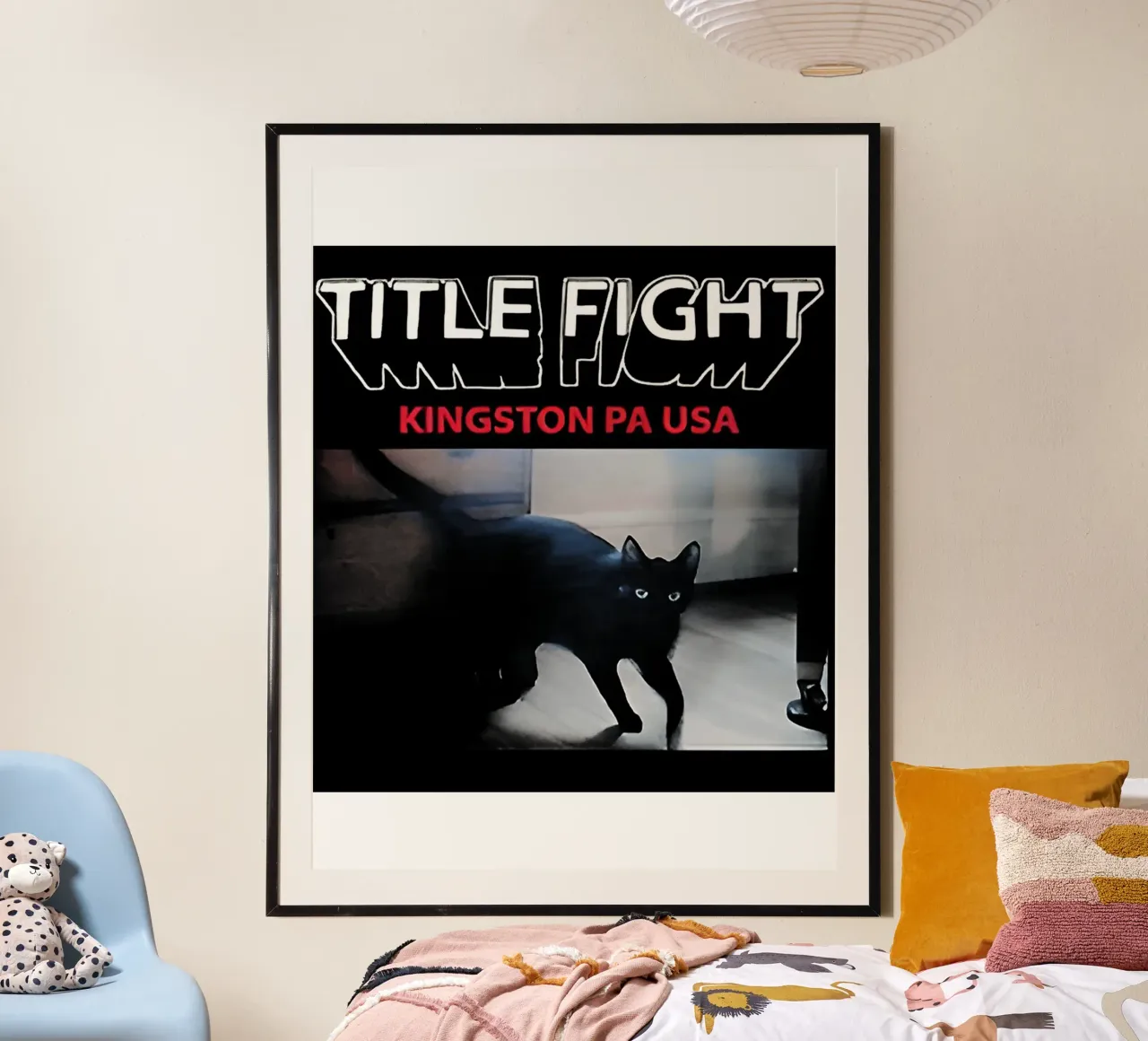 Titolo Combattimento Gatto Nero poster con telaio in plastica da Charlotte Martin