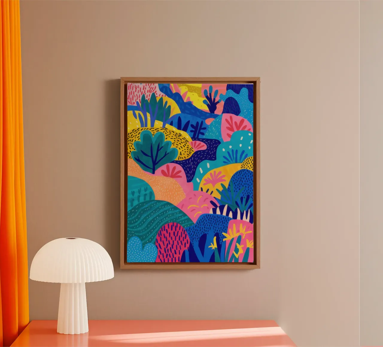 Mystical Blue Forest canvas with Floater frame by Echo Saber