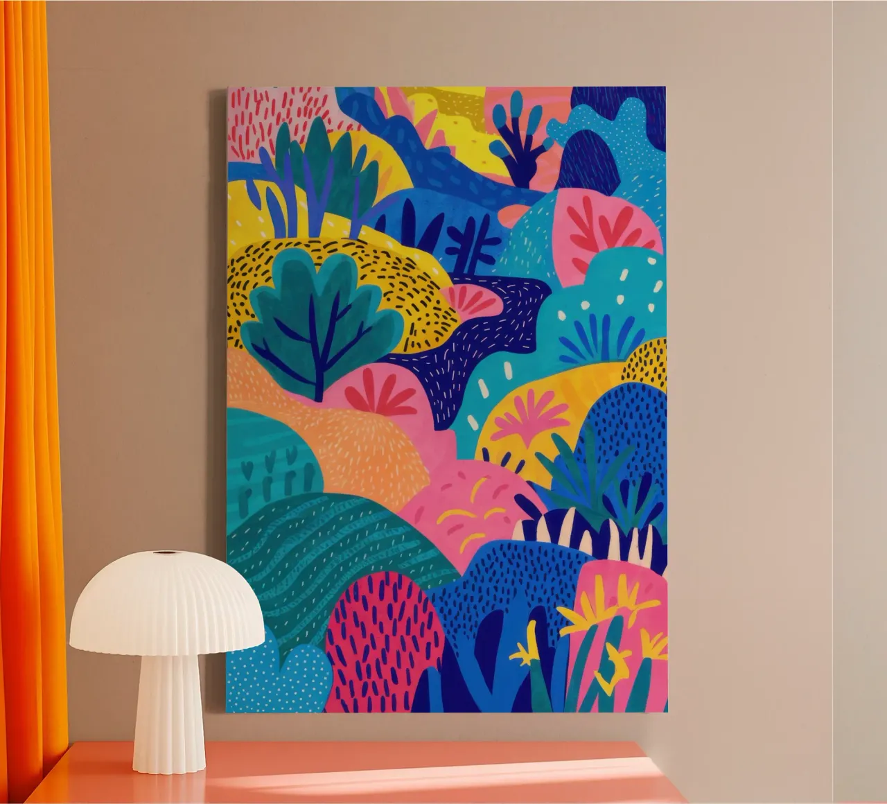 Mystical Blue Forest canvas with Floater frame by Echo Saber
