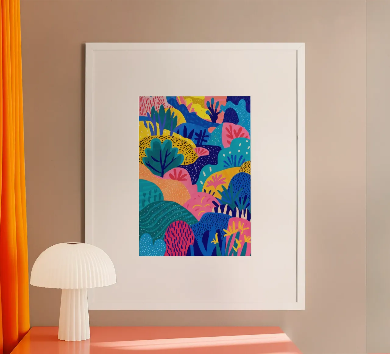 Foresta blu mistica poster con telaio in plastica da Echo Saber