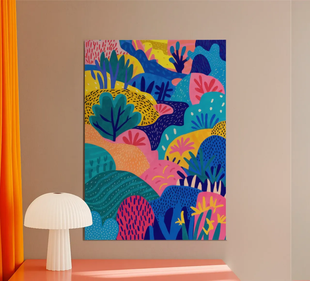 Foresta blu mistica poster con telaio in plastica da Echo Saber