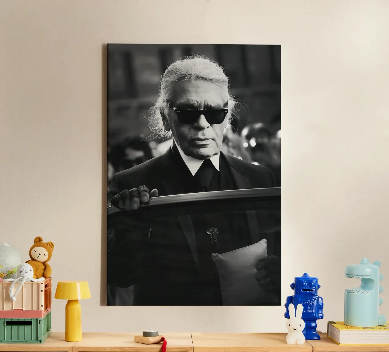 Karl Lagerfeld canvas with Floater frame by vintgeseyn