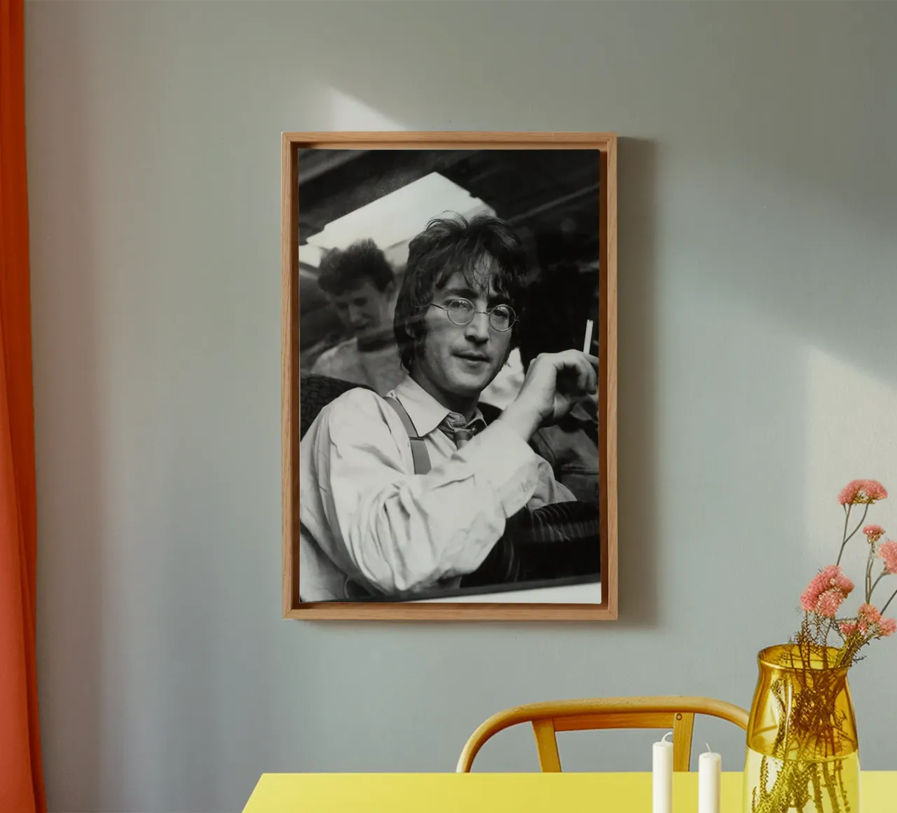 Lennon Potret canvas met Baklijst van vintgeseyn