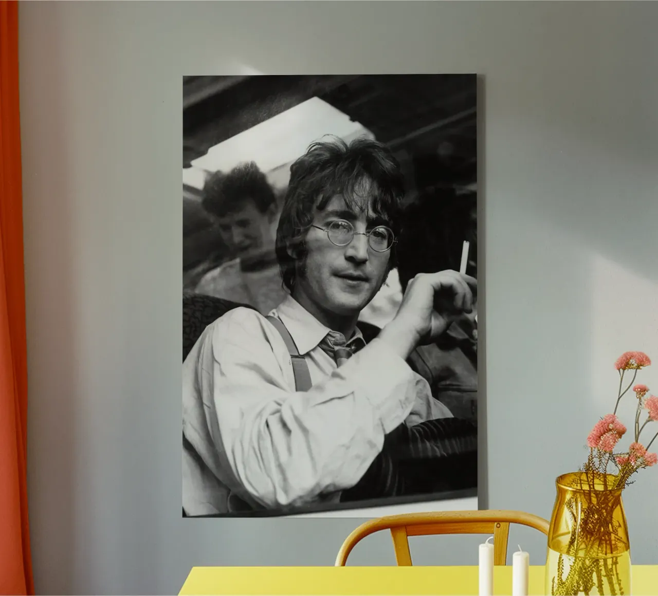 Lennon Potret canvas met Baklijst van vintgeseyn