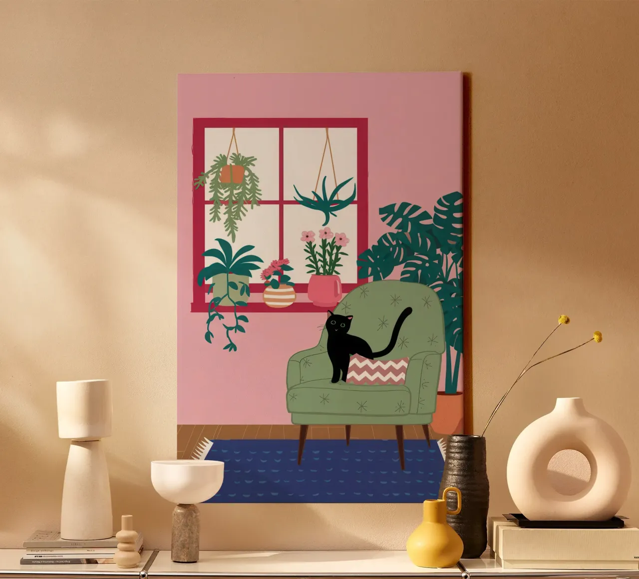 Chic Feline Repose canvas with Floater frame by Orchid Patina