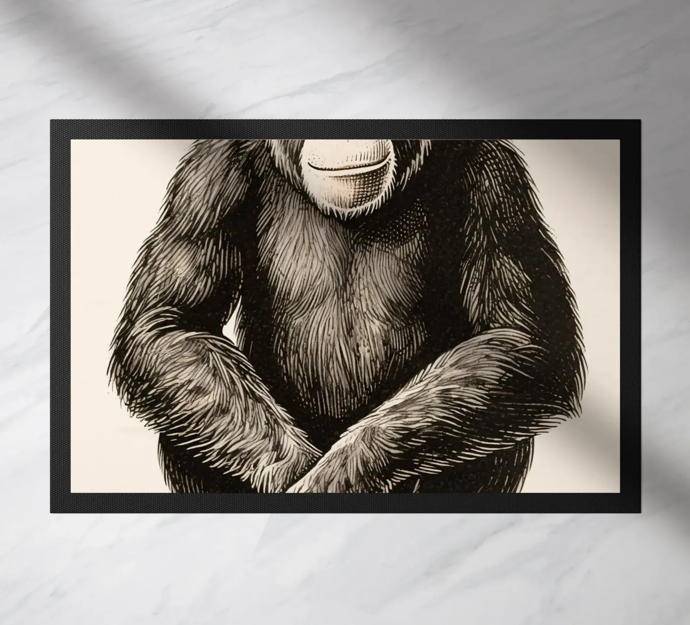 chimpanzees doormat by knowledge