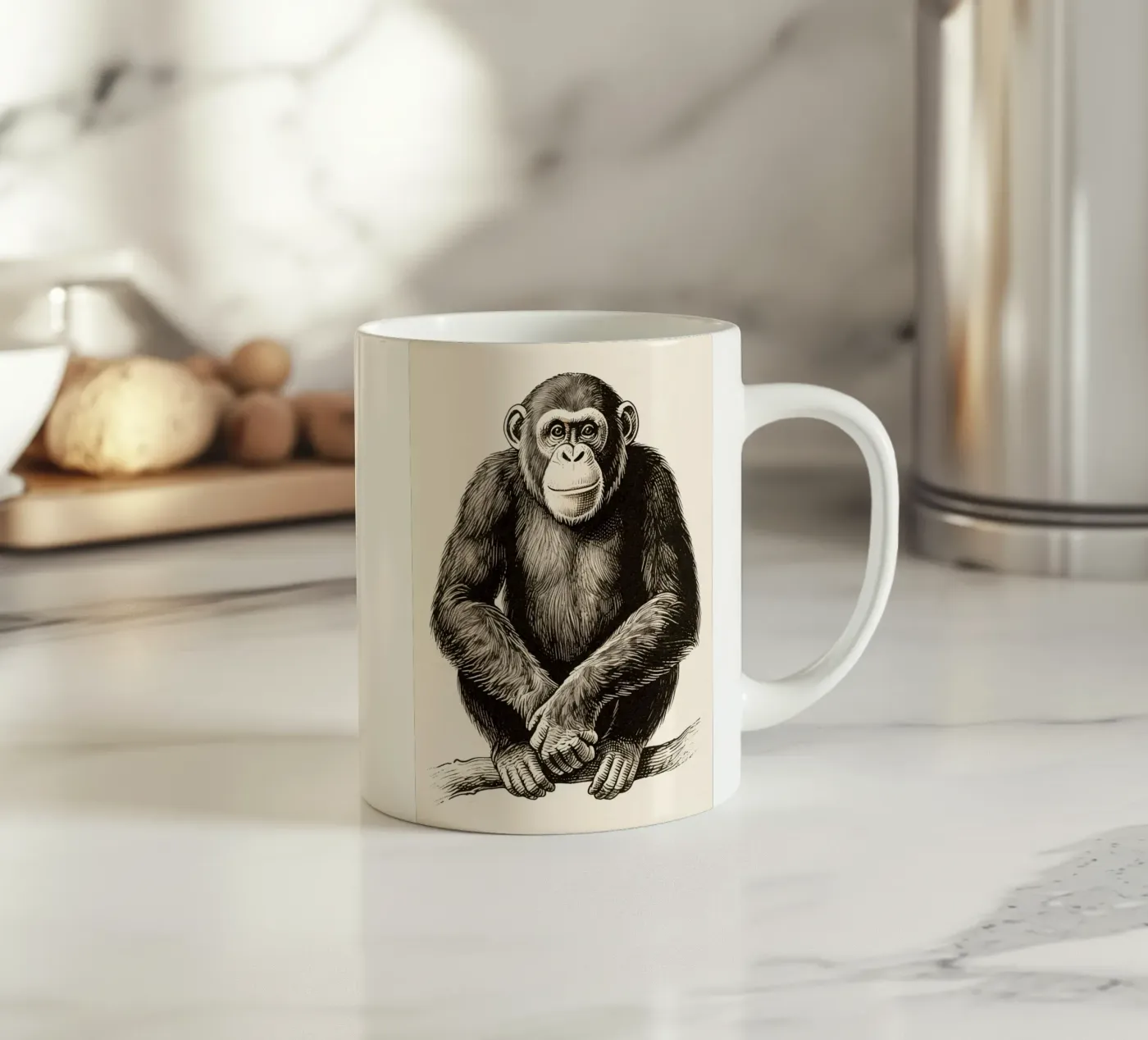 chimpanzees ceramic mug by knowledge