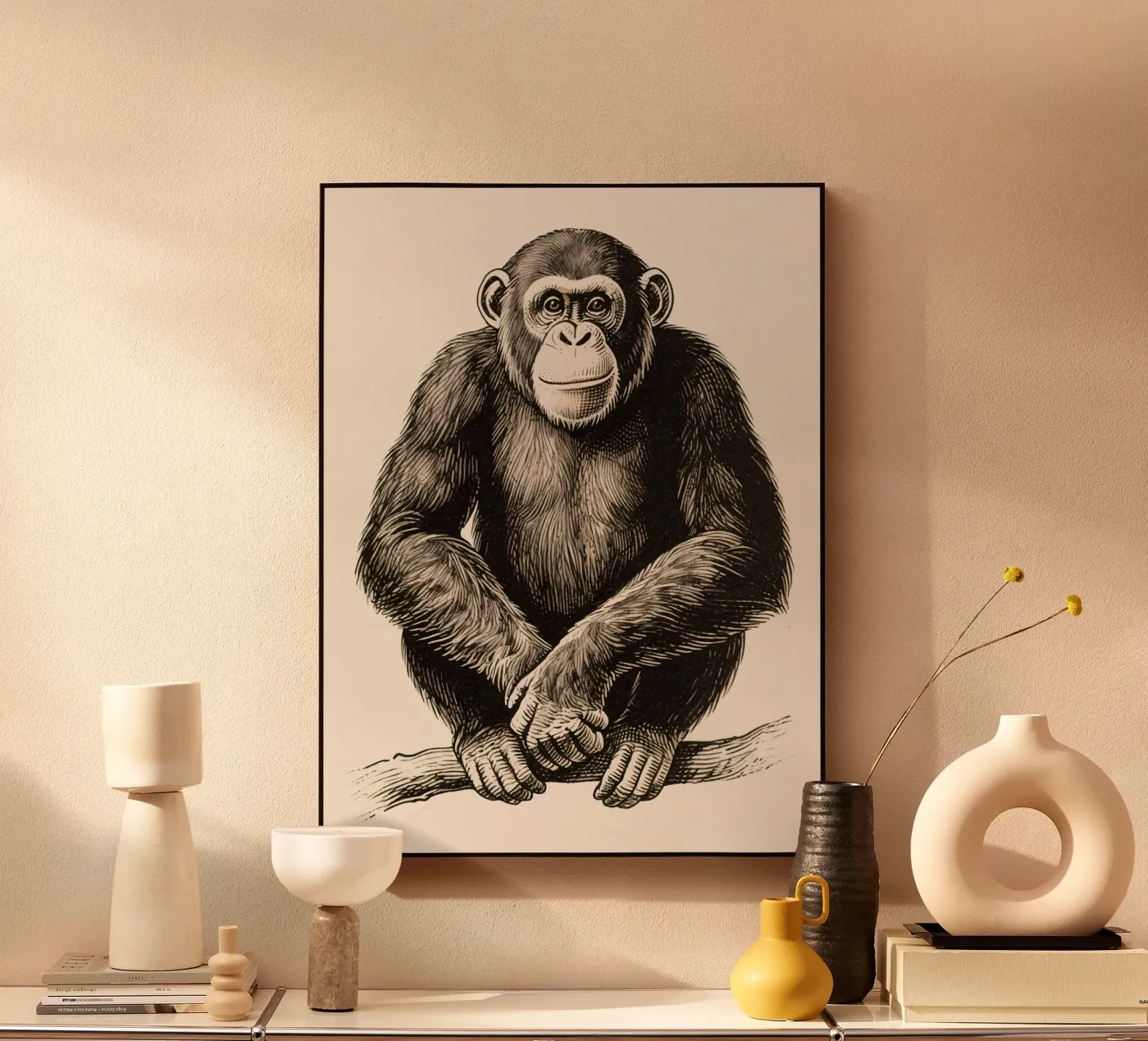 chimpansees acryl van knowledge