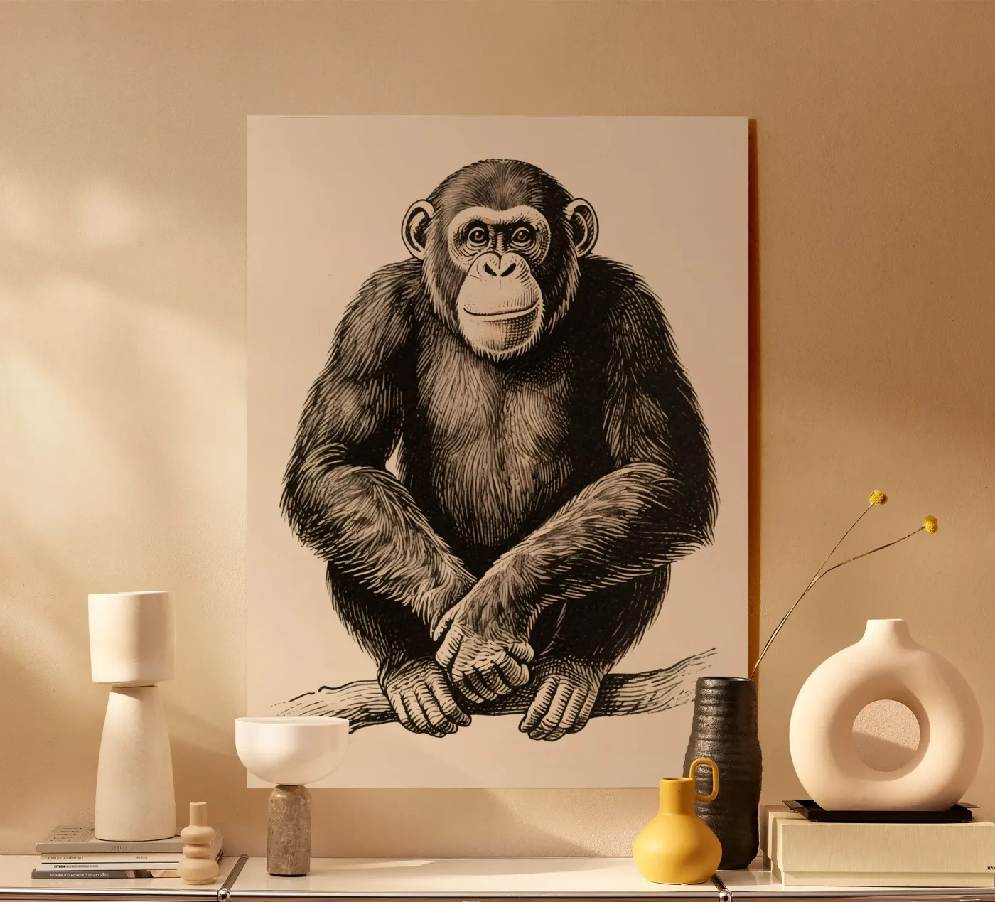 chimpansees acryl van knowledge