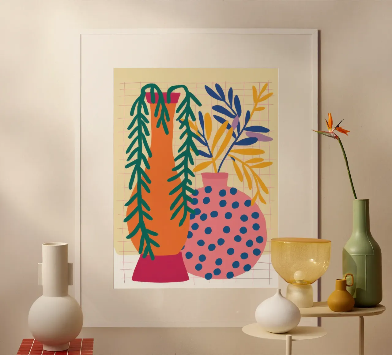 Pois botanico poster con telaio in alluminio da Sure Paint
