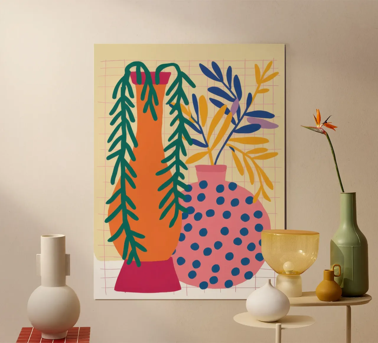 Pois botanico poster con telaio in alluminio da Sure Paint
