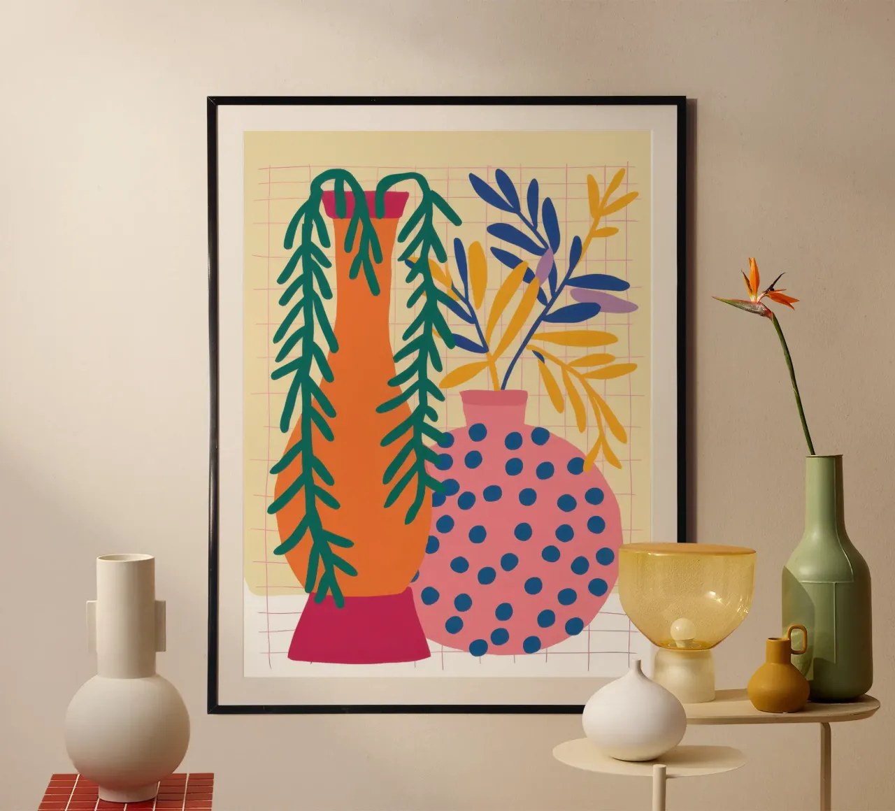 Pois botanico poster con telaio in alluminio da Sure Paint
