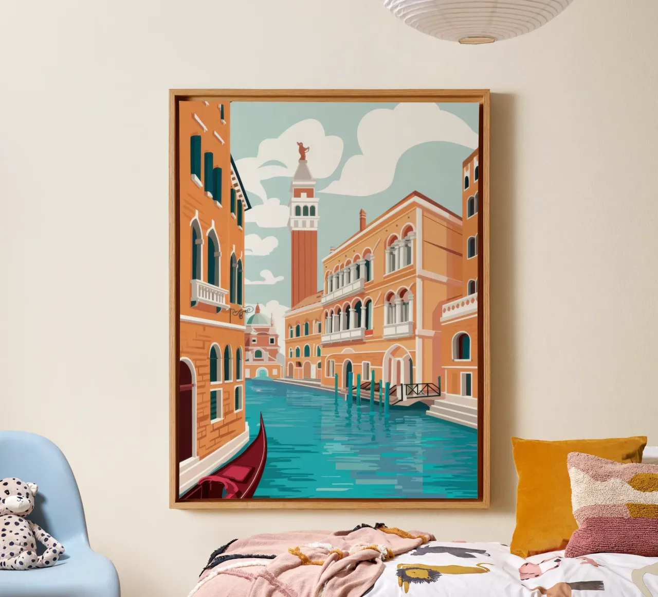 Venetian Canal Serenity canvas with Floater frame by Echo Saber