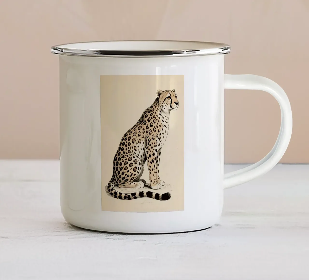 Ghepardo tazza in smalto da knowledge