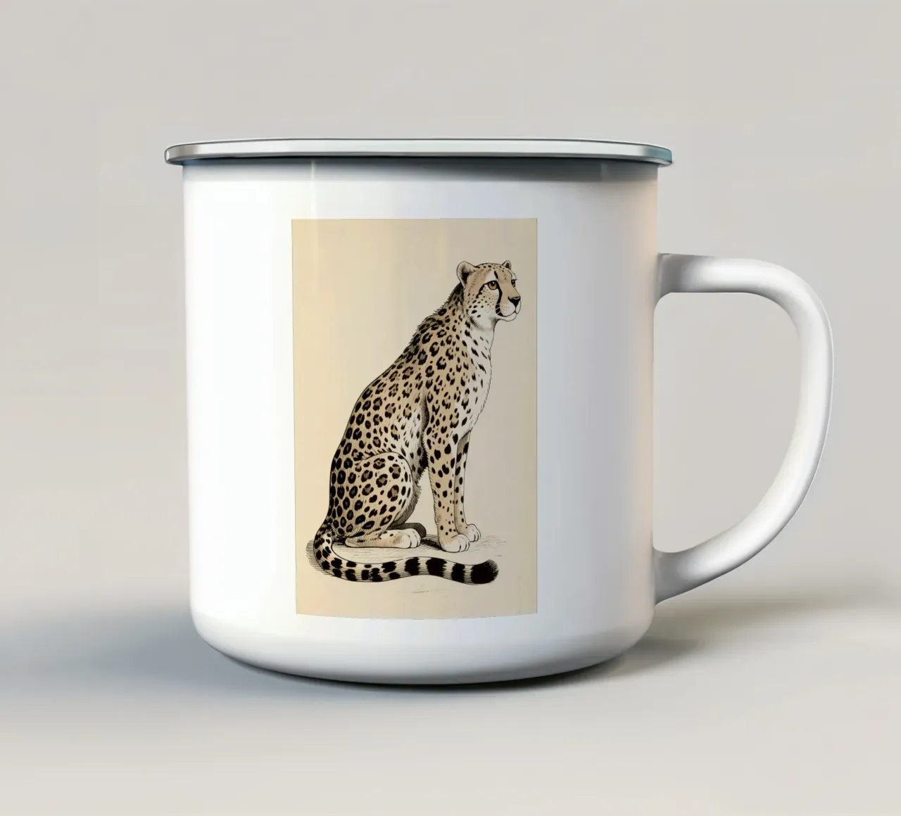 Ghepardo tazza in smalto da knowledge