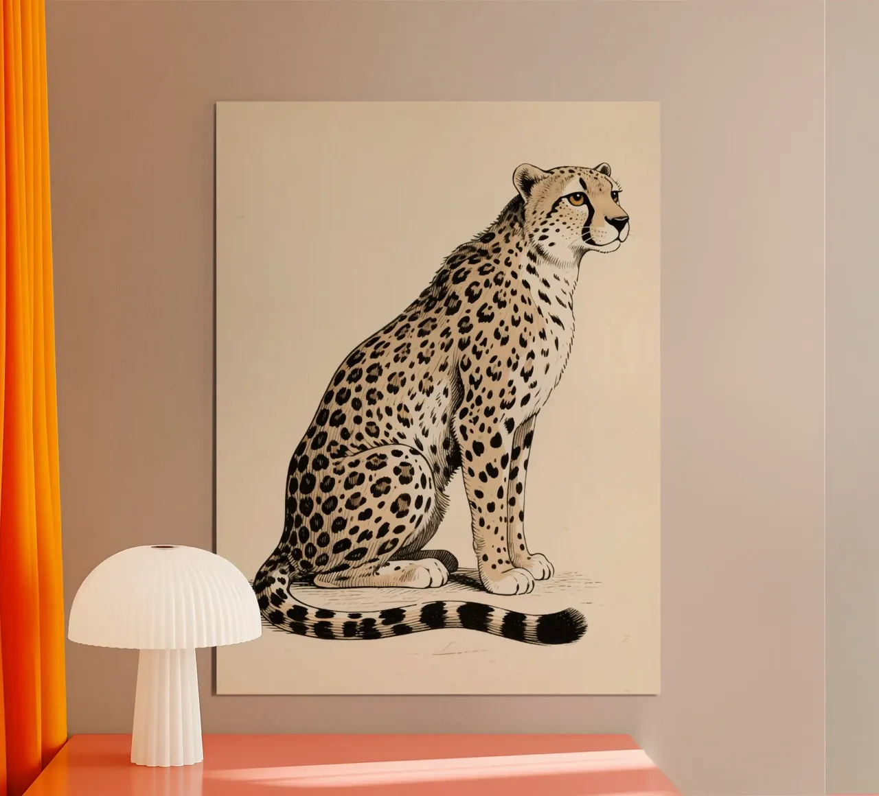 Ghepardo poster con telaio in plastica da knowledge