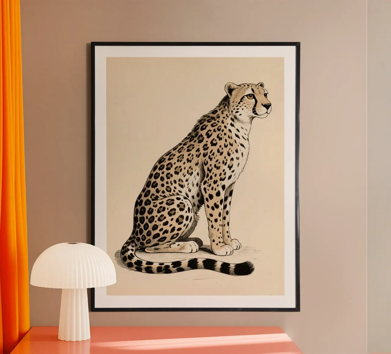 Ghepardo poster con telaio in plastica da knowledge