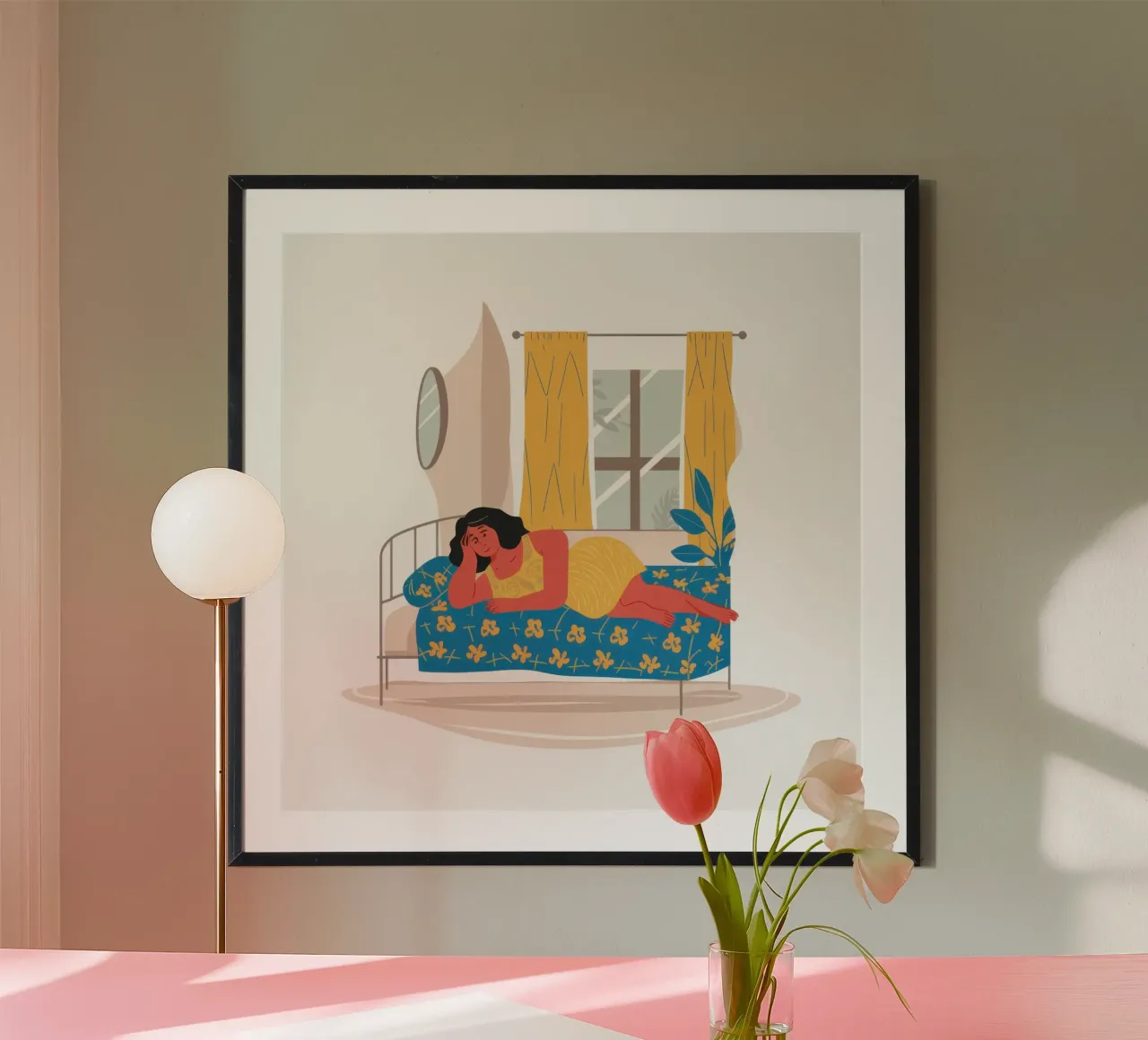 Il sonno del mattino d'oro poster con telaio in plastica da Moon Revolver