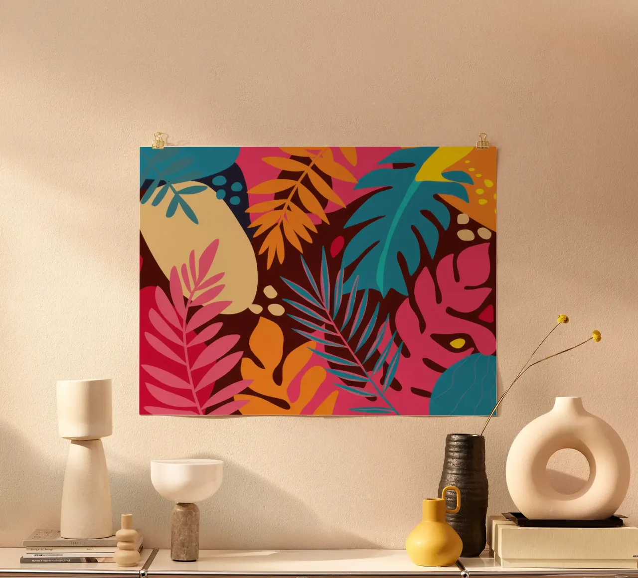 Crepuscolo tropicale astratto poster da Orchid Patina