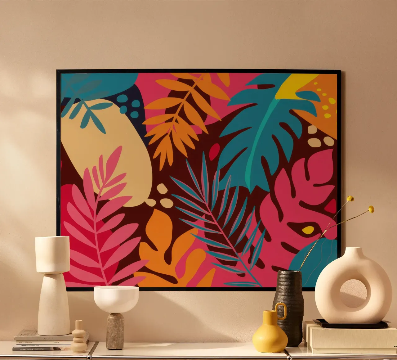 Crepuscolo tropicale astratto poster da Orchid Patina