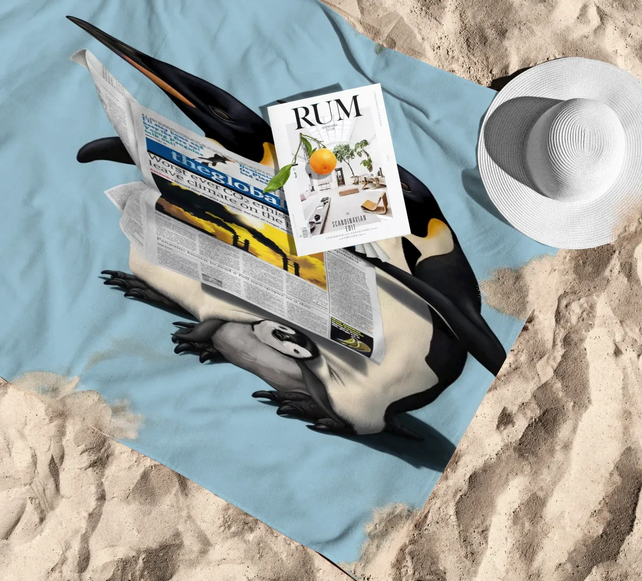 Read All Over (Coloured) telo mare da Rob Art | Illustration