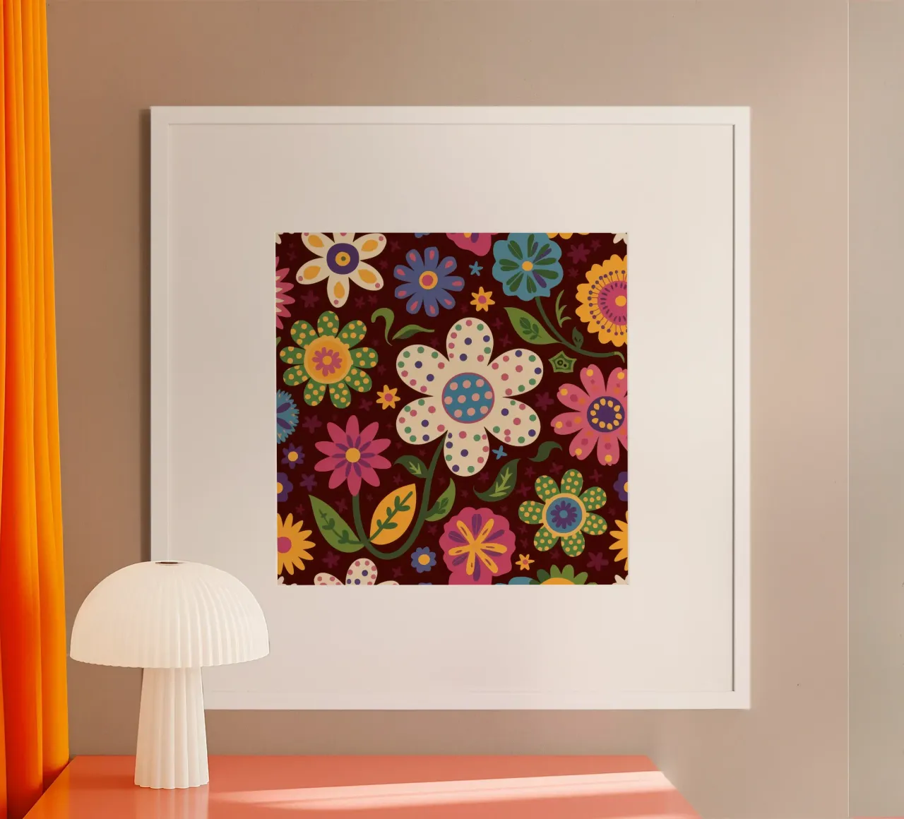 Patchwork floreale Folksy poster con telaio in plastica da Orchid Patina