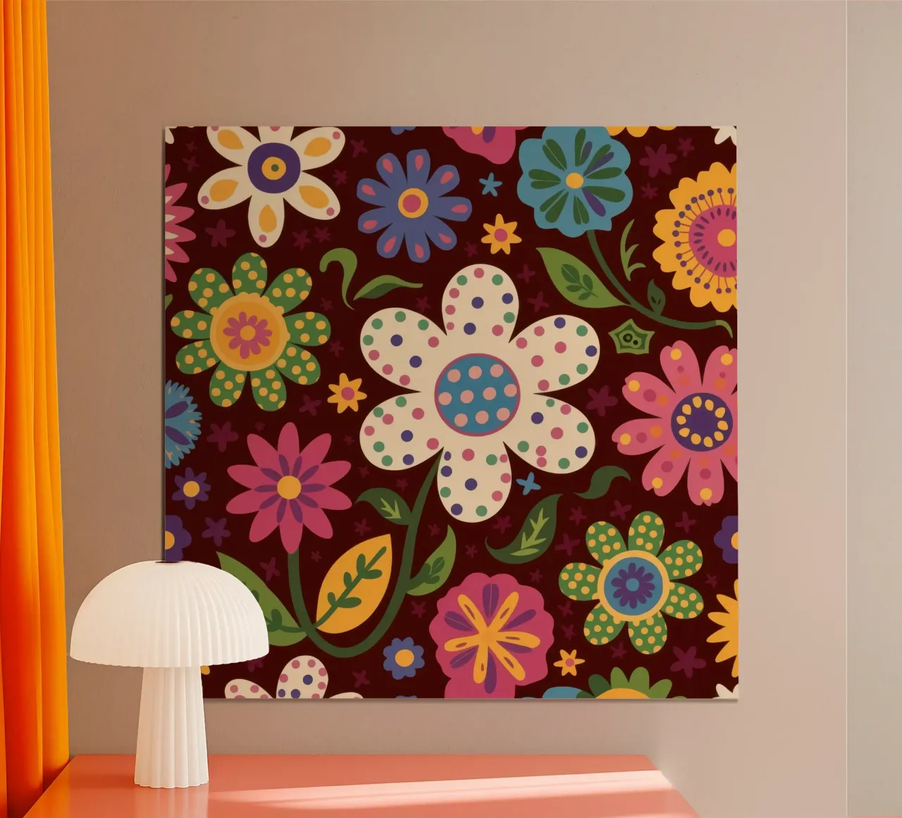 Patchwork floreale Folksy poster con telaio in plastica da Orchid Patina