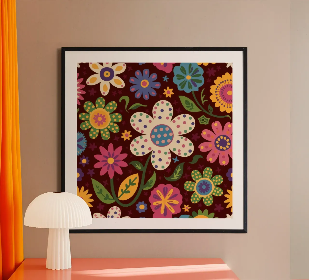 Patchwork floreale Folksy poster con telaio in plastica da Orchid Patina
