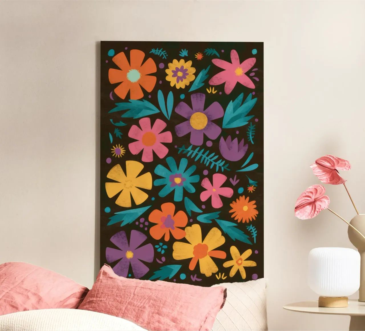 Fiori popolari di terra tela con Cornice a cassetta da Echo Saber