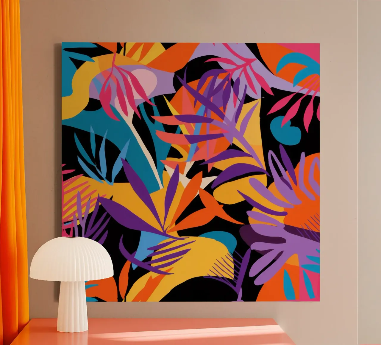 Fiery Tropic Explosion canvas with Floater frame by Moon Revolver