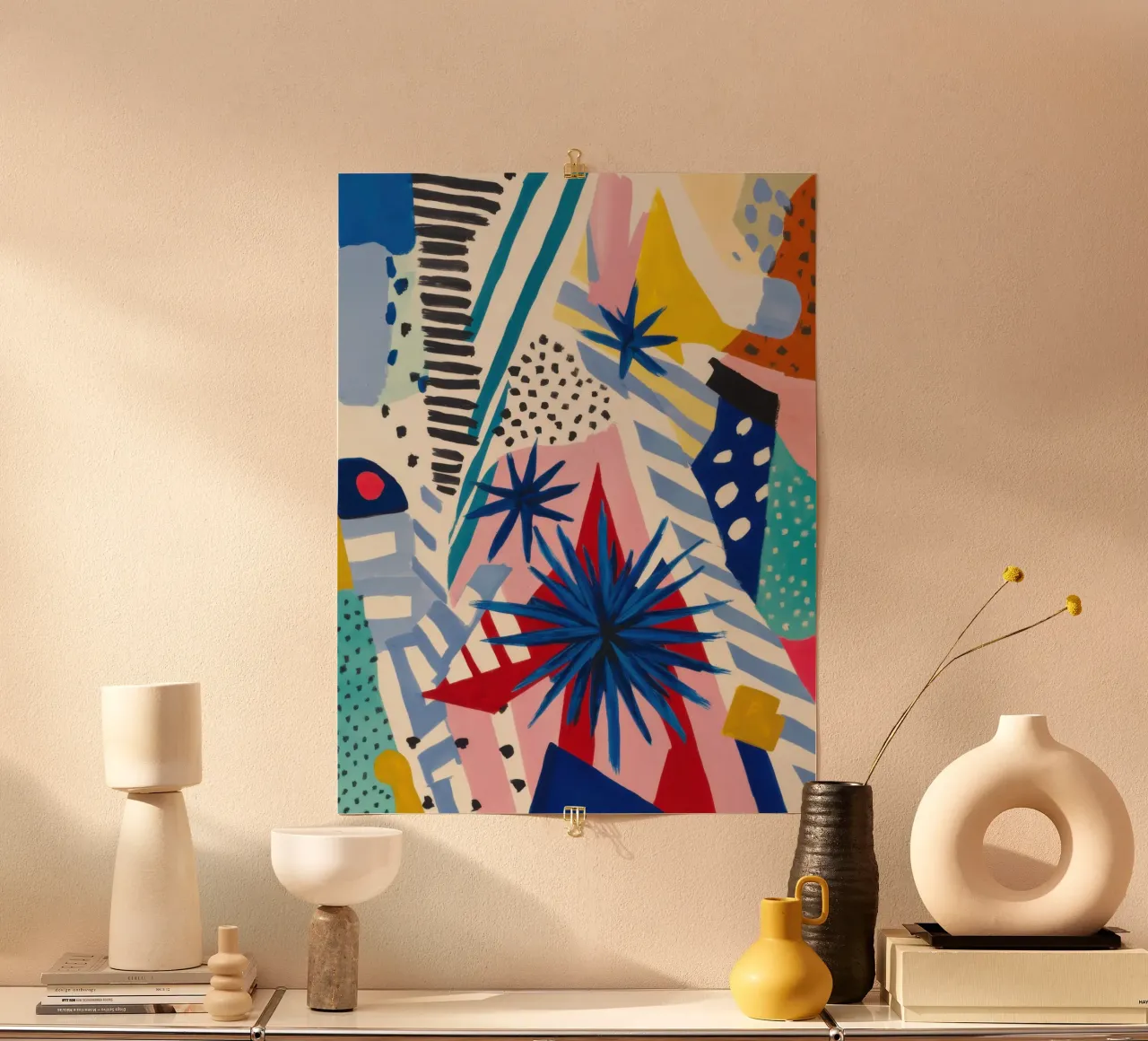 Dynamischer geometrischer Abstrakt Poster von Orchid Patina
