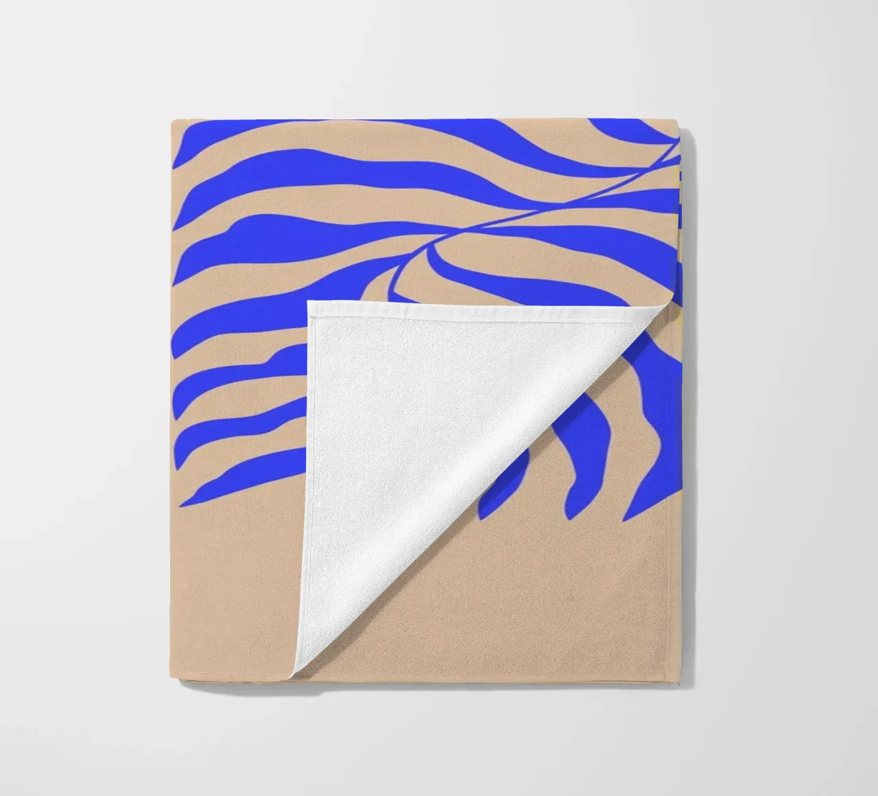 Modern Botanical Art Print | Blue and Orange Abstract Leaves telo mare da PrintCessStudio